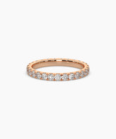 Aurora round lab-grown diamond eternity ring 2.5 mm in 585 rose gold, front view 