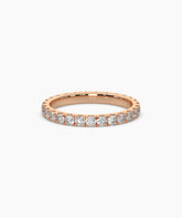 Aurora round lab-grown diamond eternity ring 2.5 mm in 750 rose gold, front view 