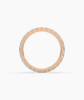 Aurora round lab-grown diamond eternity ring 2.5 mm in 585 rose gold, top view 