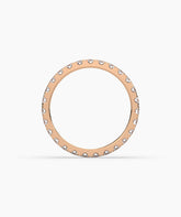Aurora round lab-grown diamond eternity ring 2.5 mm in 750 rose gold, top view 