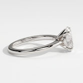 Oval lab-grown diamond solitaire engagement ring in 18K (750) white gold, detail view 