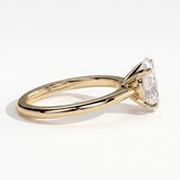 Oval lab-grown diamond solitaire engagement ring in 18K (750) yellow gold, detail view 