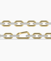 Hope Gliederarmband mit Pavé-Labordiamanten aus 585 Gelbgold, flach liegend, ganze Länge 