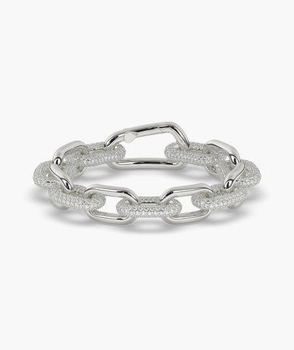 Hope Gliederarmband mit Pavé-Labordiamanten aus 585 Weißgold, Vorderansicht 