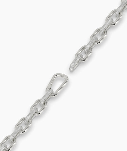 Hope Gliederarmband mit Pavé-Labordiamanten aus 585 Weißgold, ganze Länge, diagonal 