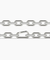 Hope Gliederarmband mit Pavé-Labordiamanten aus 585 Weißgold, flach liegend, ganze Länge 