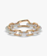 Hope Gliederarmband mit Pavé-Labordiamanten aus 585 Roségold, Vorderansicht 