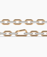Hope Gliederarmband mit Pavé-Labordiamanten aus 585 Roségold, flach liegend, ganze Länge 