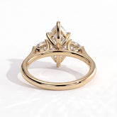 Eudora Dutch Marquise Three Stone Ring 585 Yellow Gold back view 