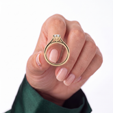 Marquise lab-grown diamond solitaire engagement ring in 14K (585) rose gold, studio view 