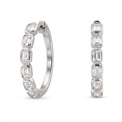 Philippa Zargen-Creolen mit Smaragdschliff-Diamanten │ Ø 19 mm