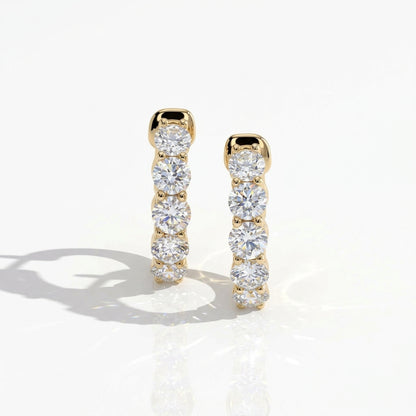 Oriana Round Diamond Inside-Out Huggie Hoop Earrings │ Ø 10mm