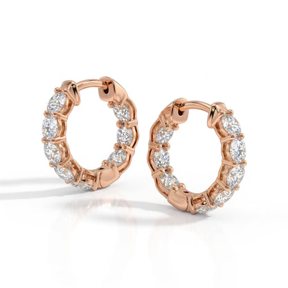 Oriana Round Diamond Inside-Out Huggie Hoop Earrings │ Ø 10mm