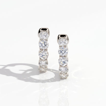 Oriana Round Diamond Inside-Out Huggie Hoop Earrings │ Ø 10mm