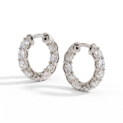 Oriana Round Diamond Inside-Out Huggie Hoop Earrings │ Ø 10mm