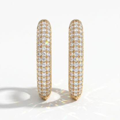 Dalia Round Domed Pavé Diamond Huggie Hoop Earrings │ Ø 10mm