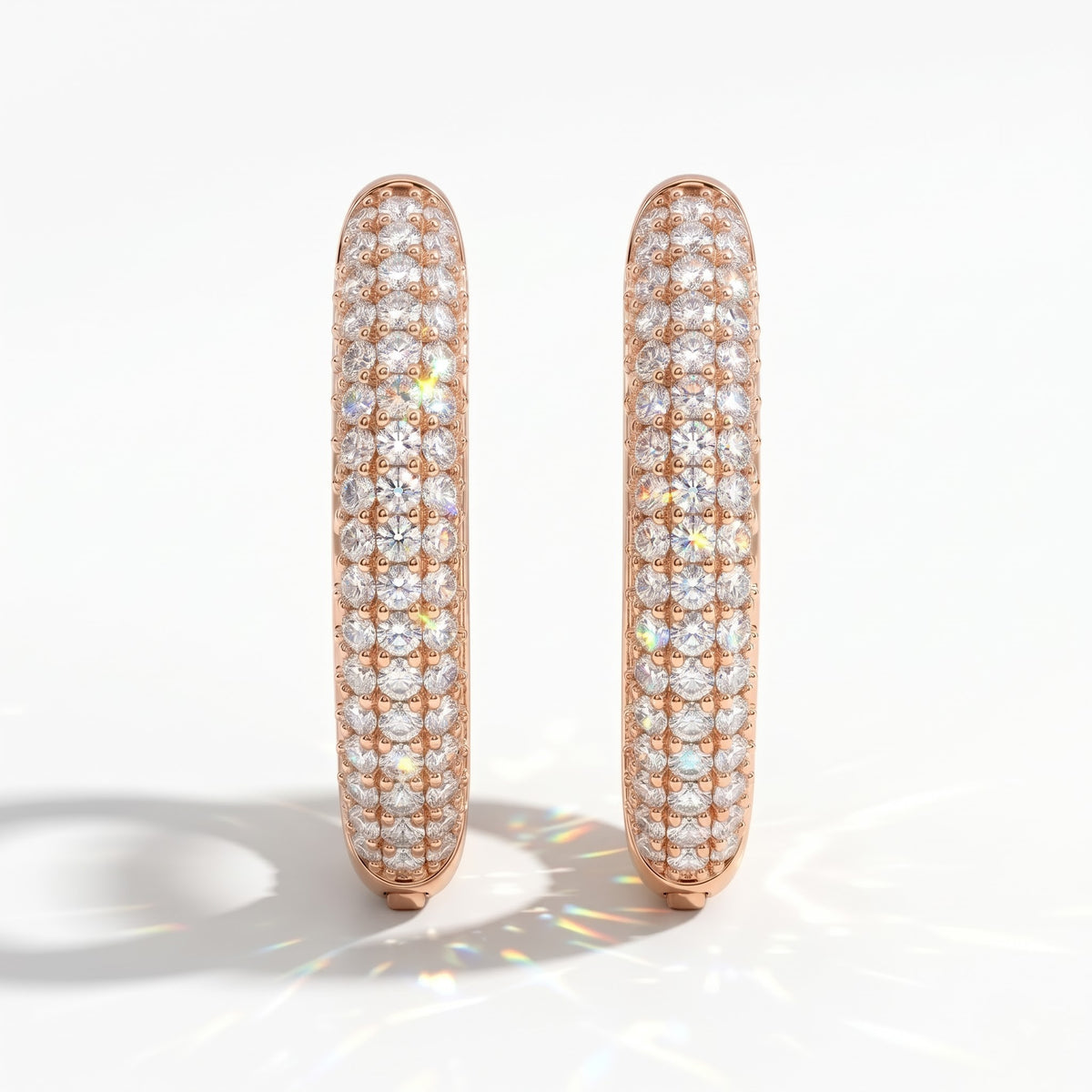 Dalia Round Domed Pavé Diamond Huggie Hoop Earrings │ Ø 10mm