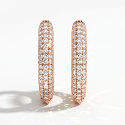 Dalia Round Domed Pavé Diamond Huggie Hoop Earrings │ Ø 10mm