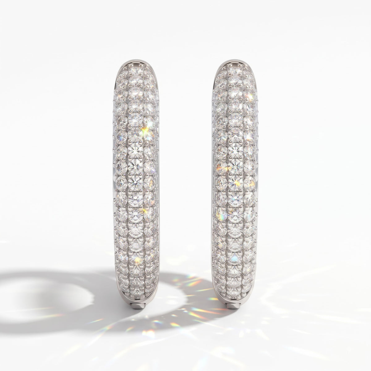 Dalia Round Domed Pavé Diamond Huggie Hoop Earrings │ Ø 10mm