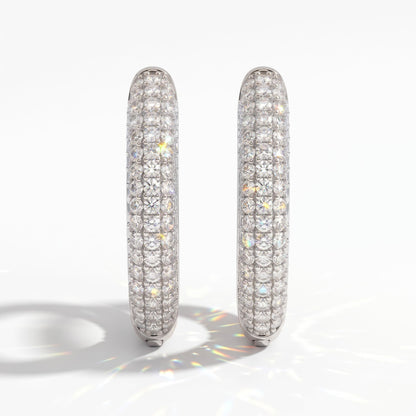 Dalia Round Domed Pavé Diamond Huggie Hoop Earrings │ Ø 10mm