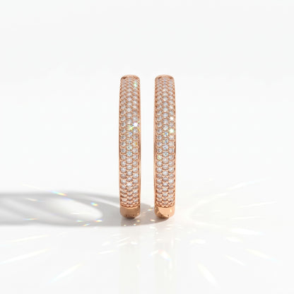 Mirella dreireihige Pavé-Diamant-Creolen │ Ø 17 mm