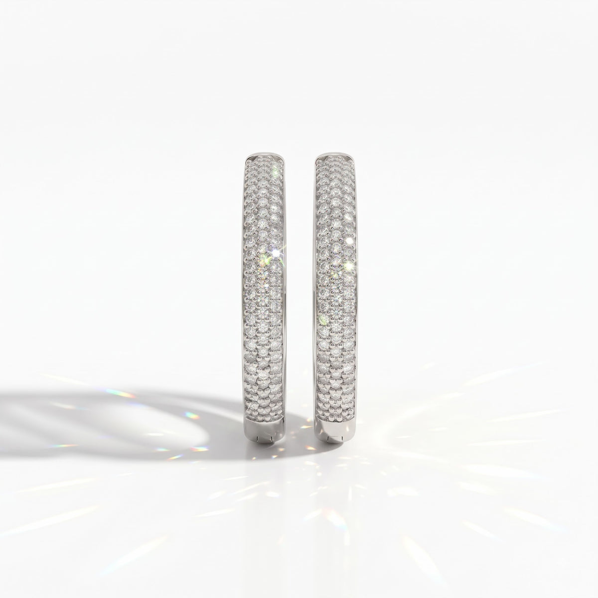 Mirella dreireihige Pavé-Diamant-Creolen │ Ø 17 mm