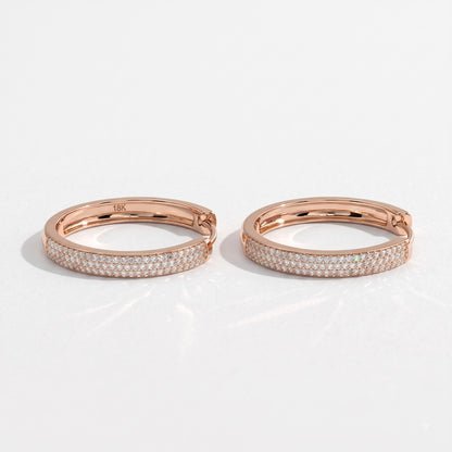Mirella dreireihige Pavé-Diamant-Creolen │ Ø 17 mm