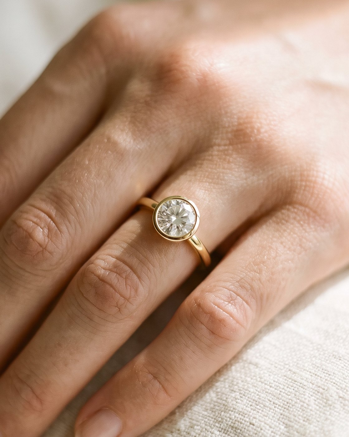 Bezel engagement ring setting | BEUSÉA