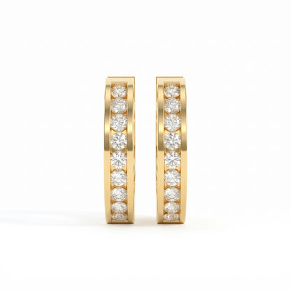 Ronja Huggie-Creolen mit Diamanten in Kanalfassung │ Ø 10mm
