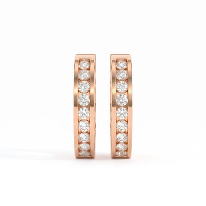 Ronja Huggie-Creolen mit Diamanten in Kanalfassung │ Ø 10mm