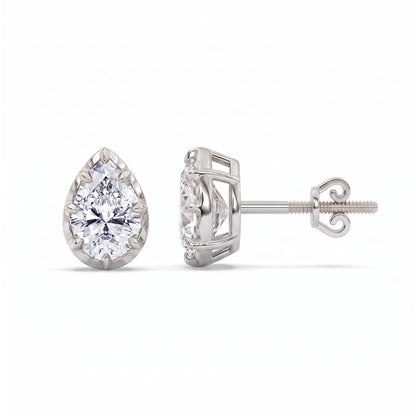 Ottilie Vintage-Ohrstecker mit Diamant im Tropfenschliff