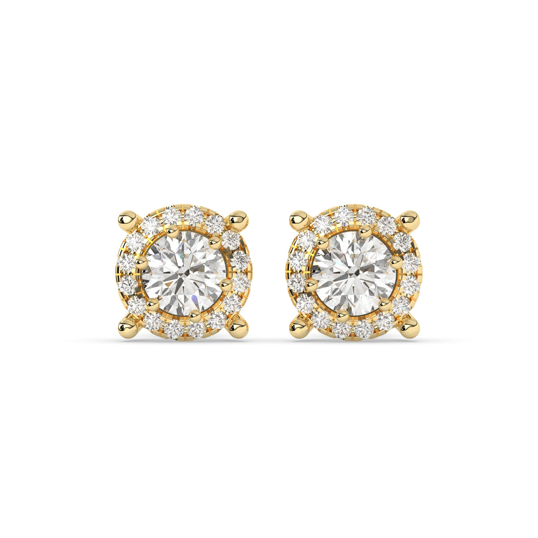 Elina Round Halo Stud Earring