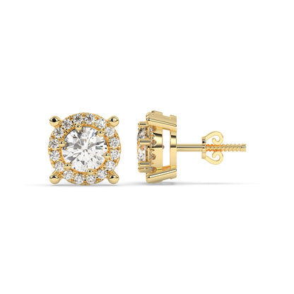 Elina Round Halo Stud Earring