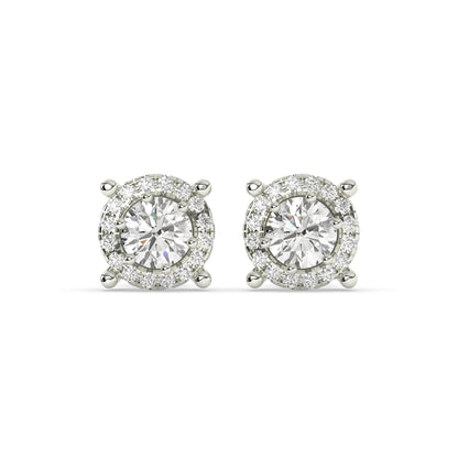 Elina Round Halo Stud Earring
