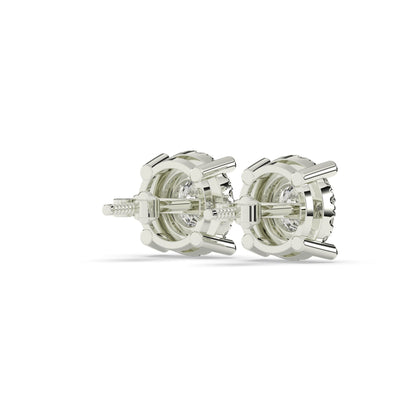 Elina Round Halo Stud Earring