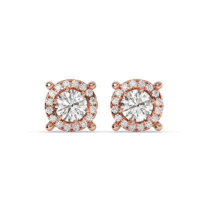 Elina Round Halo Stud Earring