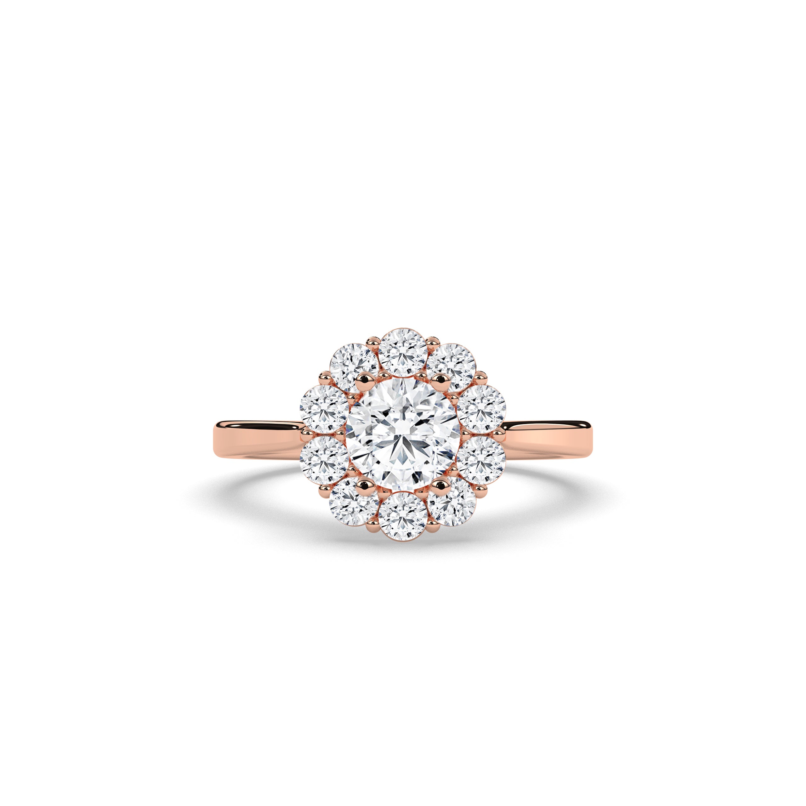 Viola Runder Halo-Ring