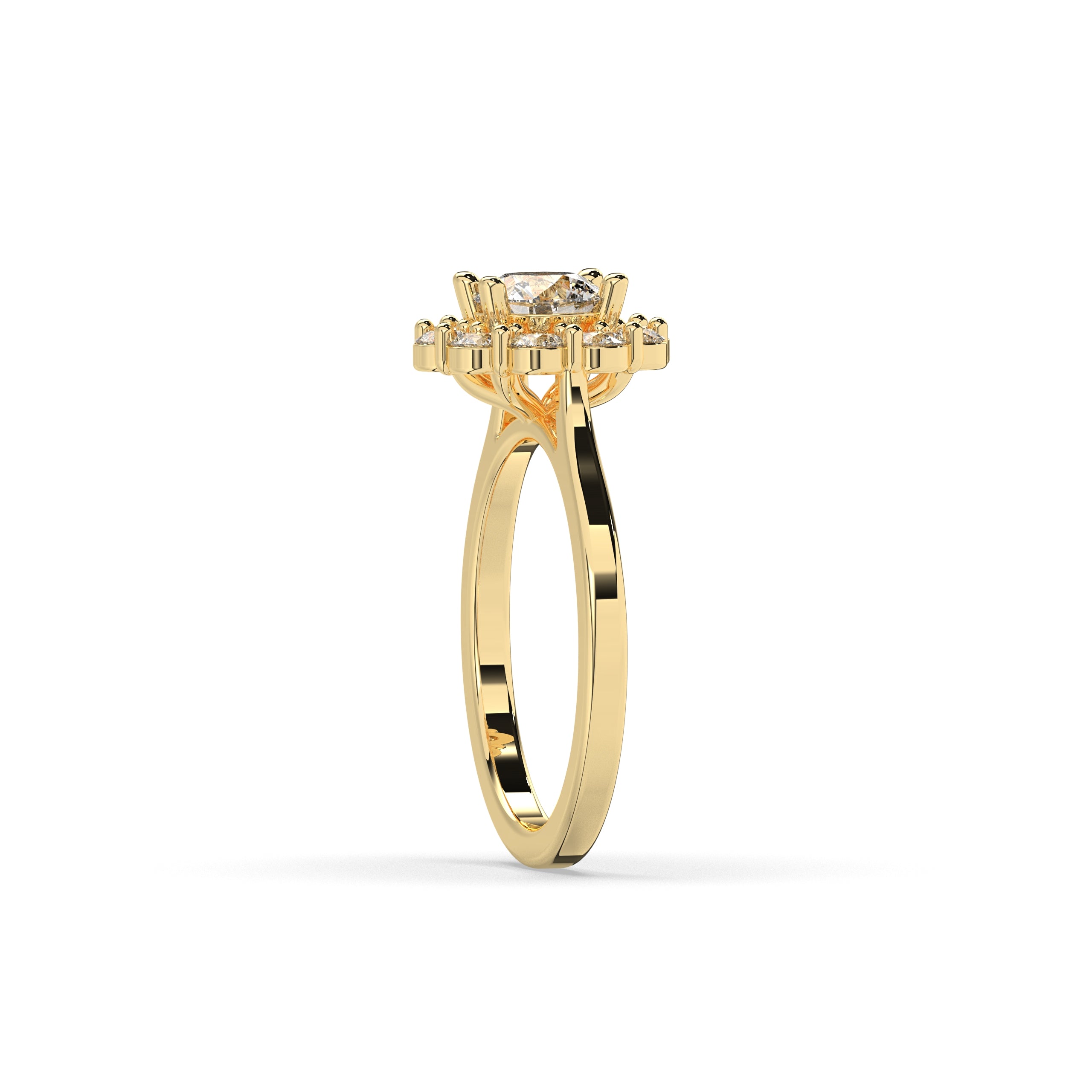 Viola Runder Halo-Ring