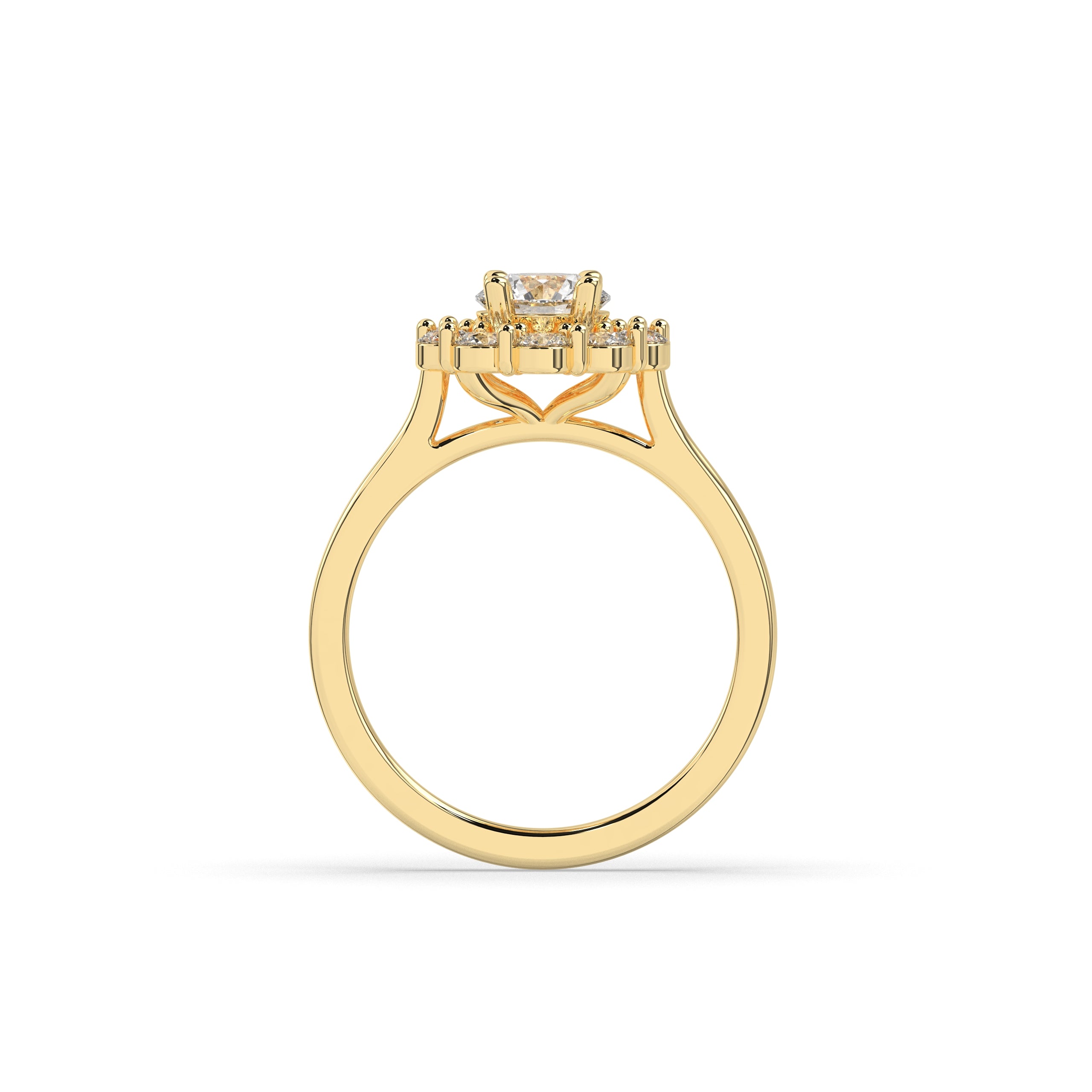 Viola Runder Halo-Ring