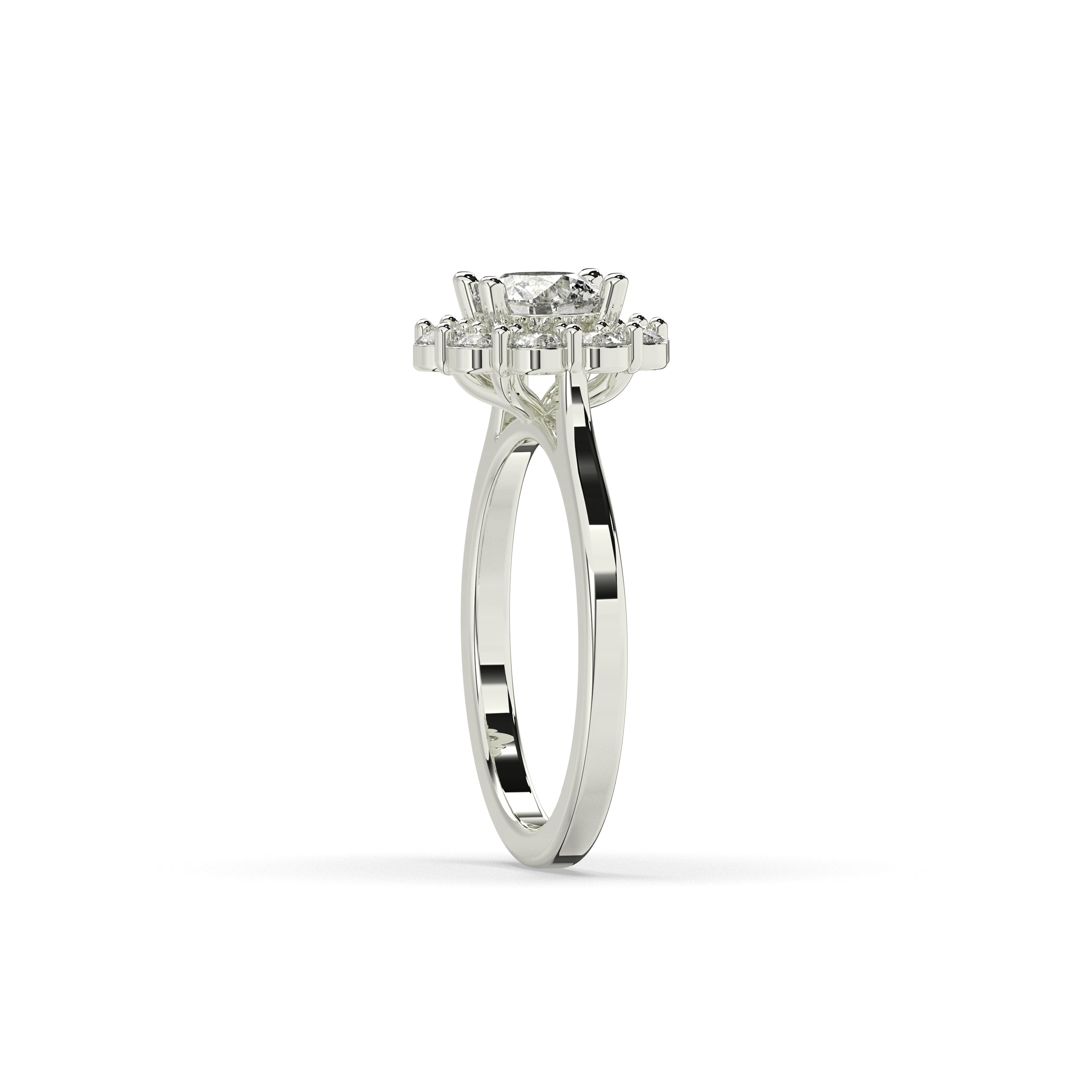 Viola Runder Halo-Ring