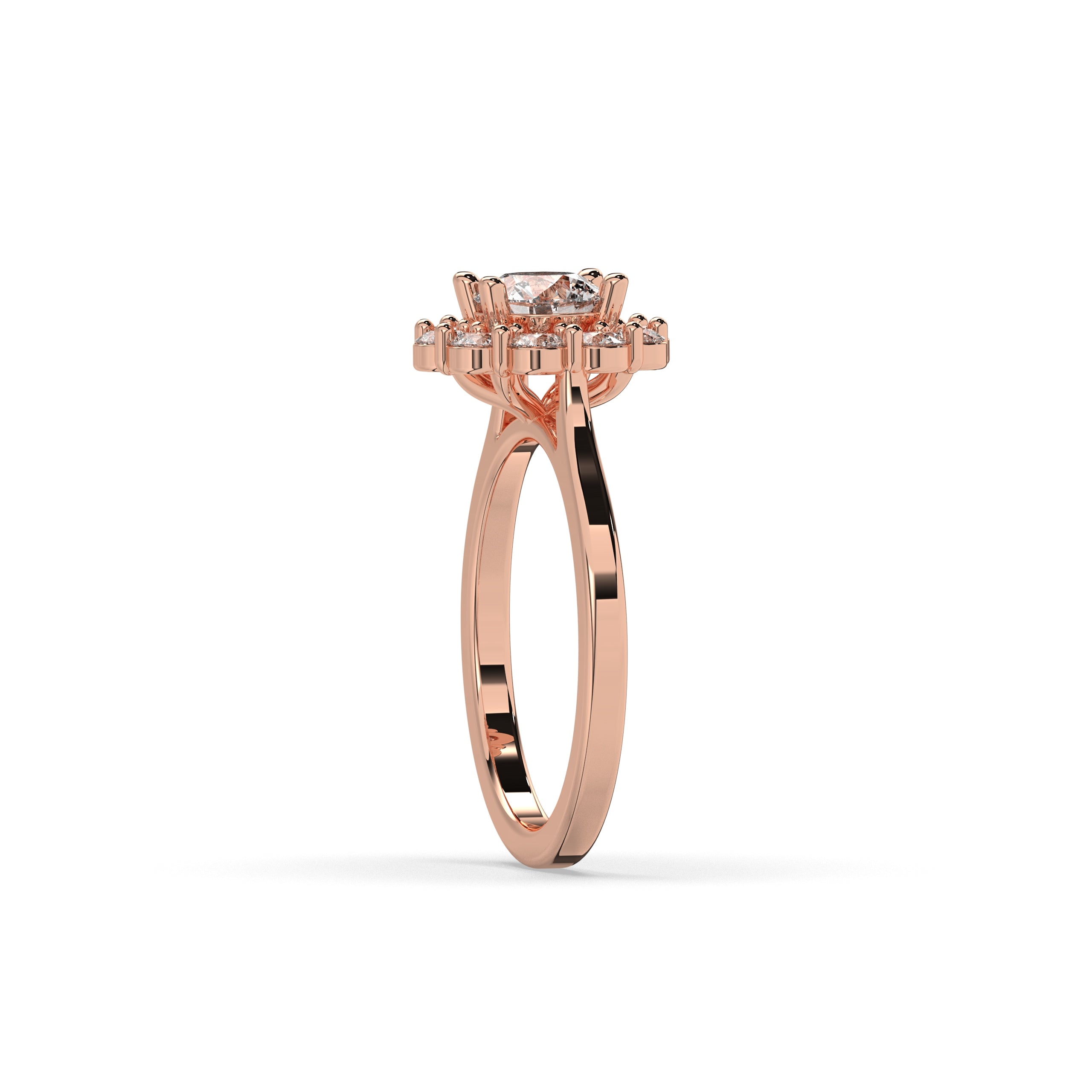 Viola Runder Halo-Ring