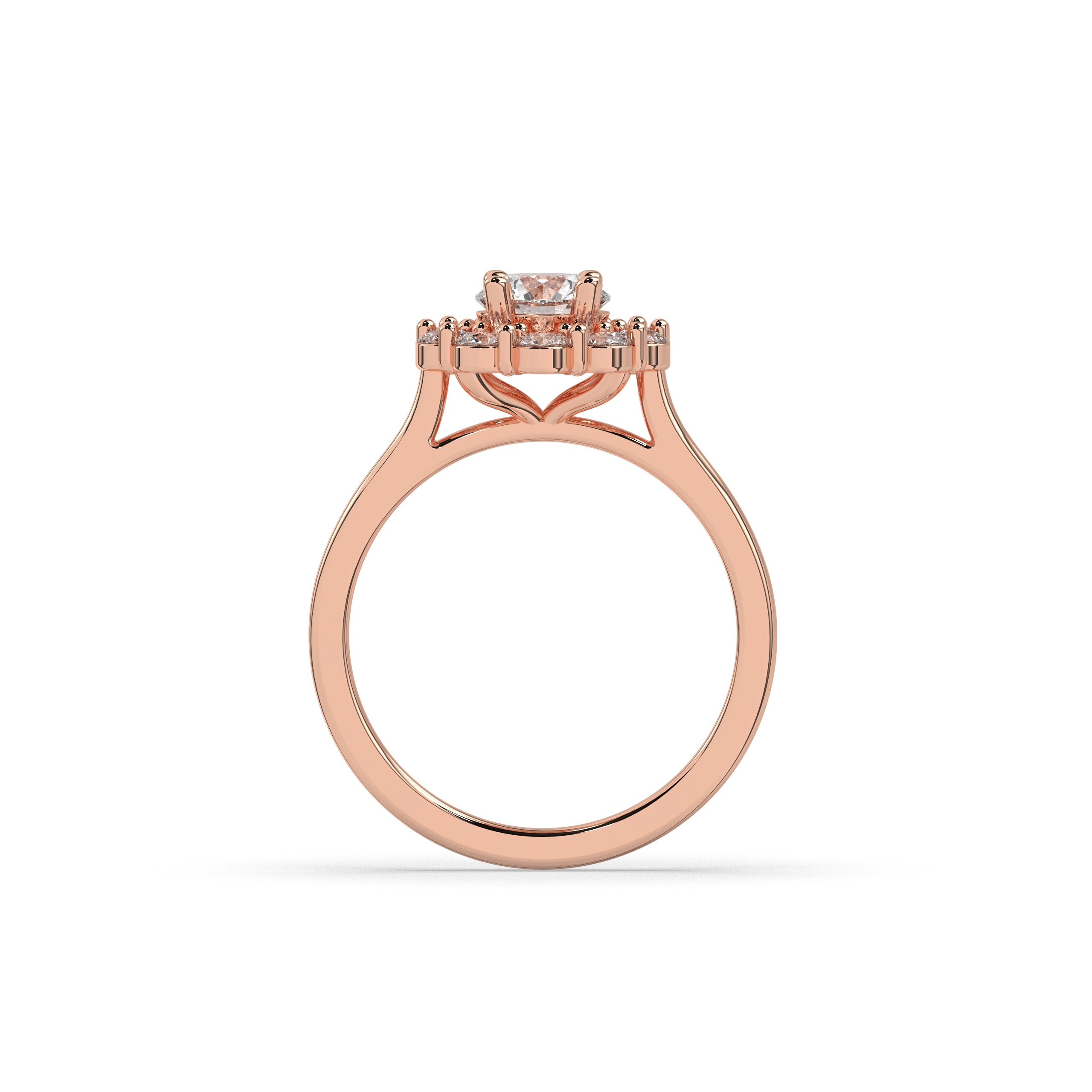 Viola Runder Halo-Ring