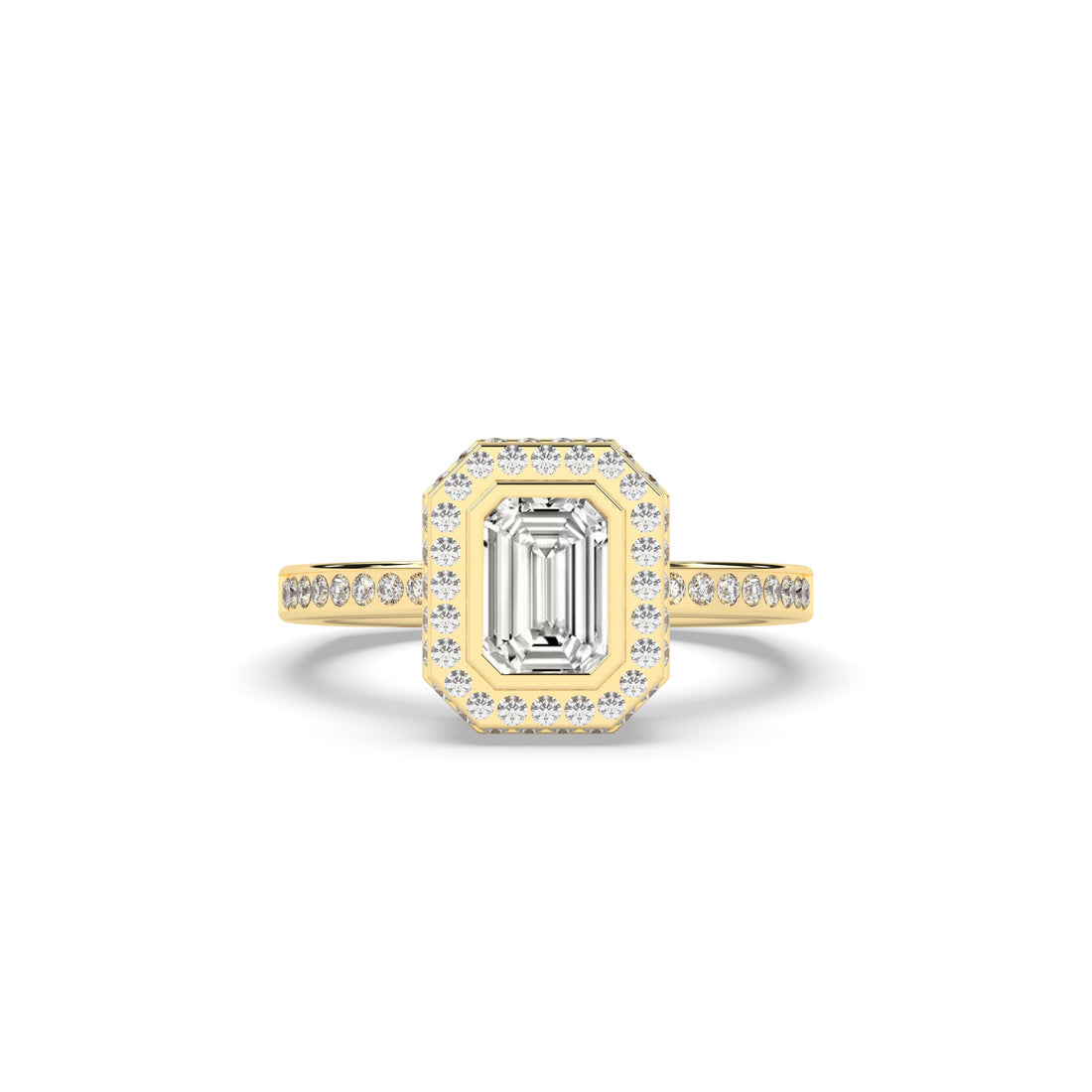 Nelia Emerald Halo Ring