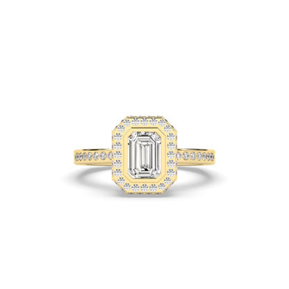 Nelia Emerald Halo Ring