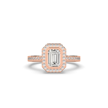 Nelia Emerald Halo Ring