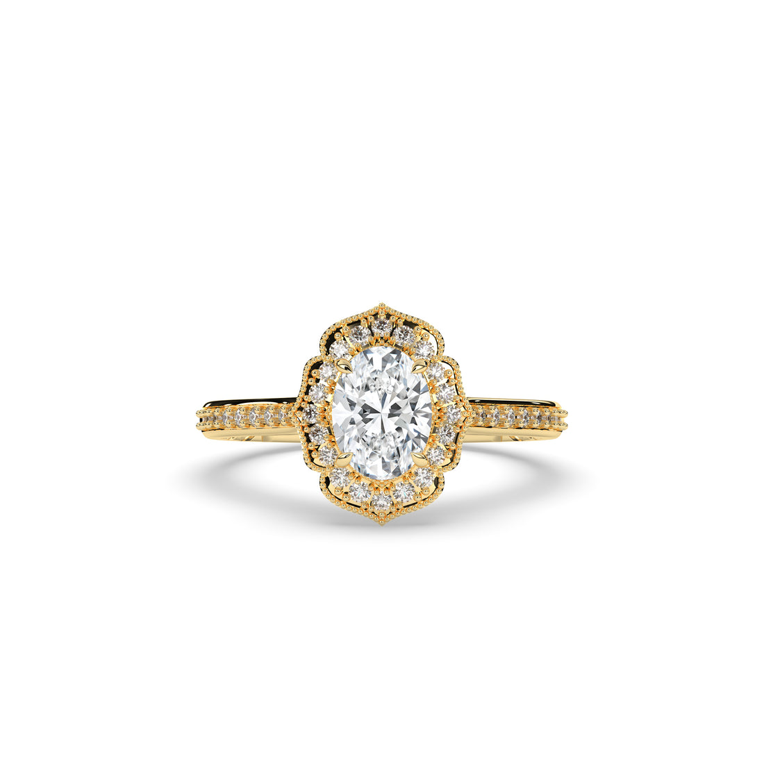 Jasmina Oval Halo Ring