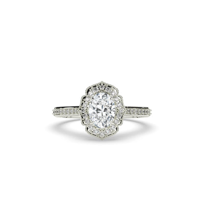 Jasmina Oval Halo Ring
