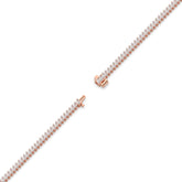 Aline Tennisarmband mit Labordiamanten im Marquiseschliff (schräg gesetzt) aus 585 Roségold, volle Länge, Diagonalansicht 