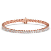 Aline Tennisarmband mit Labordiamanten im Marquiseschliff (schräg gesetzt) aus 585 Roségold, Vorderansicht 