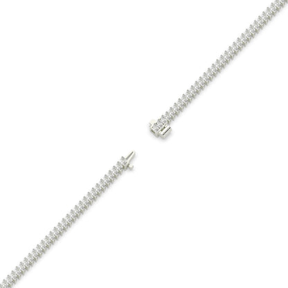 Aline Tennisarmband mit Labordiamanten im Marquiseschliff (schräg gesetzt) aus 585 Weißgold, volle Länge, Diagonalansicht 